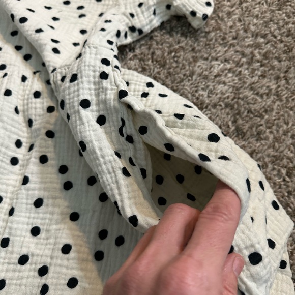 A382 Madewell Lightspun Ruffle-Sleeve Babydoll Dress in Dot Toss Size XS - Picture 4 of 8